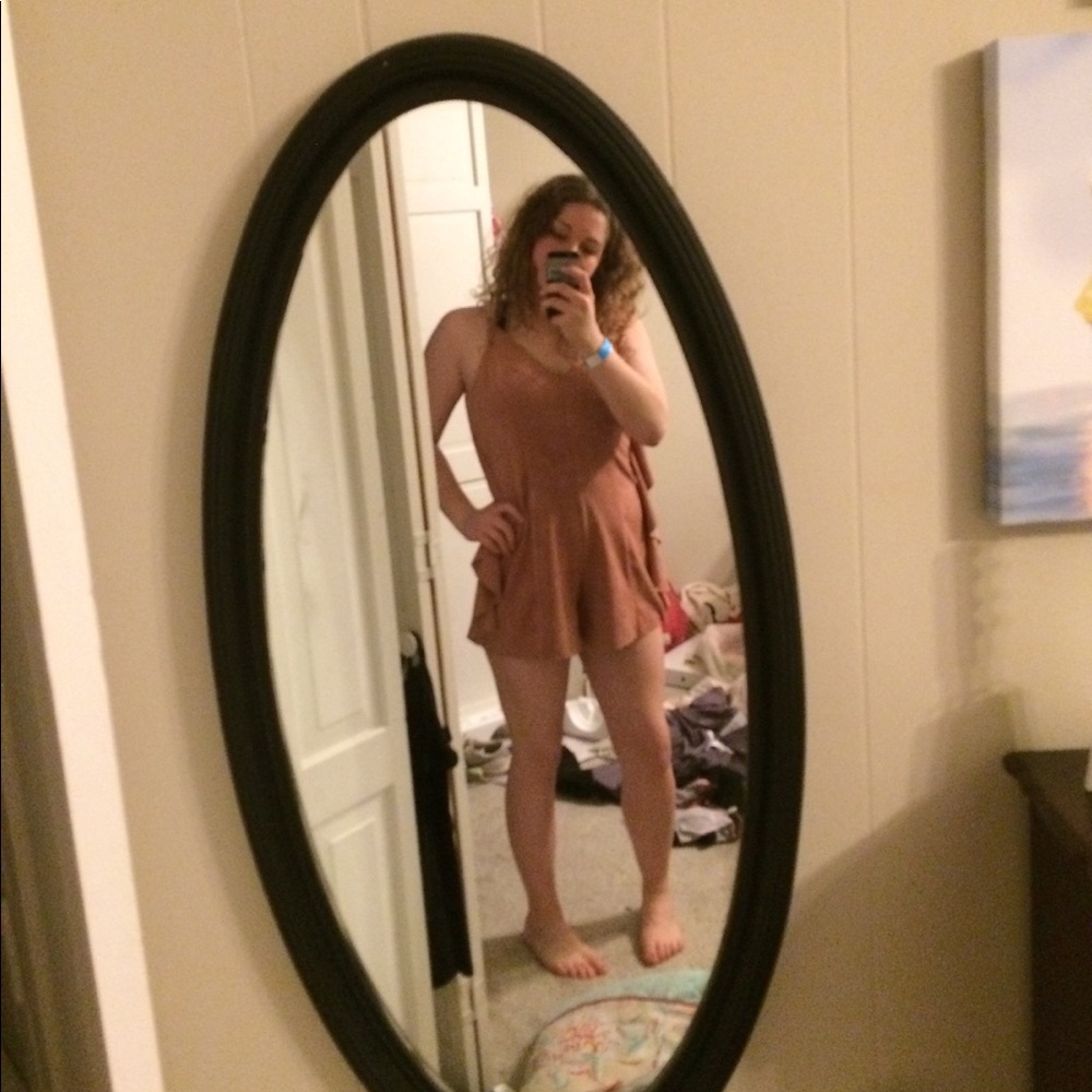 Pink Suede Romper